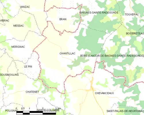 Detailkaart van de gemeente