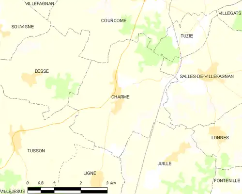 Detailkaart van de gemeente