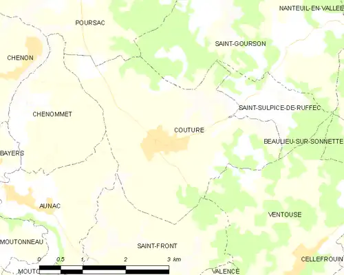 Detailkaart van de gemeente