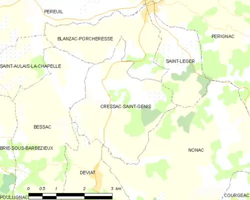 Detailkaart van de gemeente