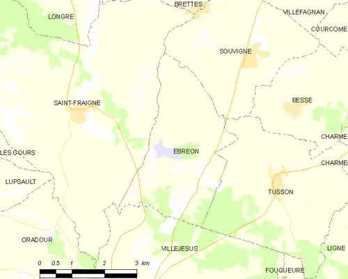 Detailkaart van de gemeente