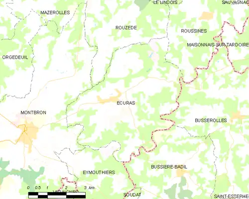 Detailkaart van de gemeente