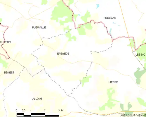 Detailkaart van de gemeente