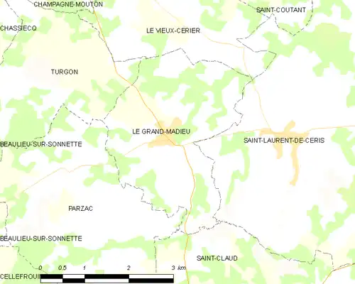 Detailkaart van de gemeente