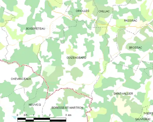 Detailkaart van de gemeente