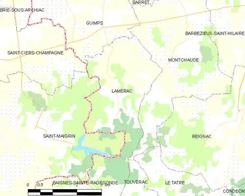 Detailkaart van de gemeente