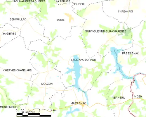 Detailkaart van de gemeente