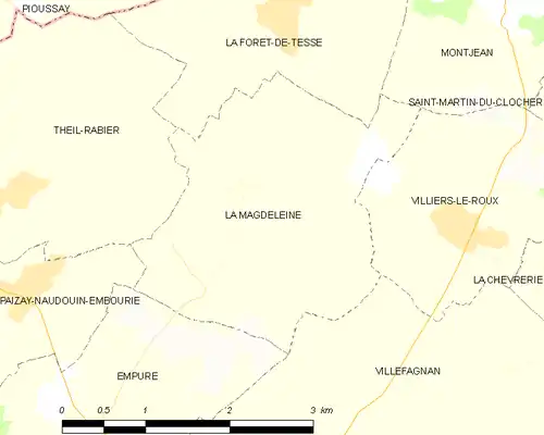 Detailkaart van de gemeente