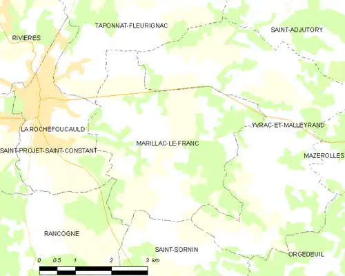 Detailkaart van de gemeente