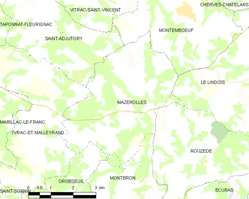 Detailkaart van de gemeente