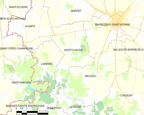 Detailkaart van de gemeente