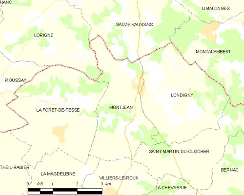 Detailkaart van de gemeente