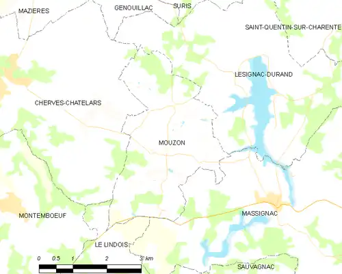 Detailkaart van de gemeente