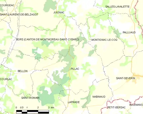 Detailkaart van de gemeente