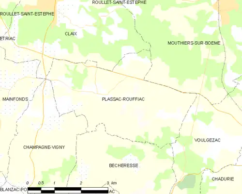 Detailkaart van de gemeente