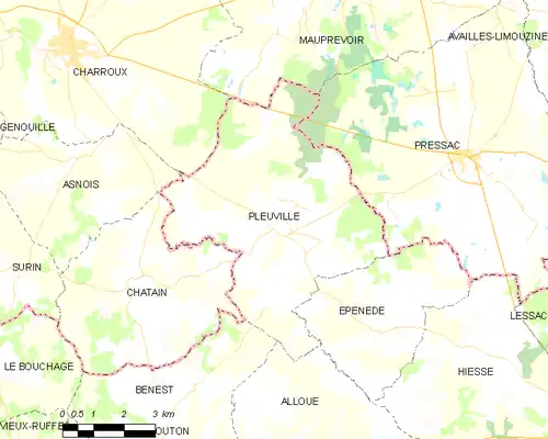 Detailkaart van de gemeente