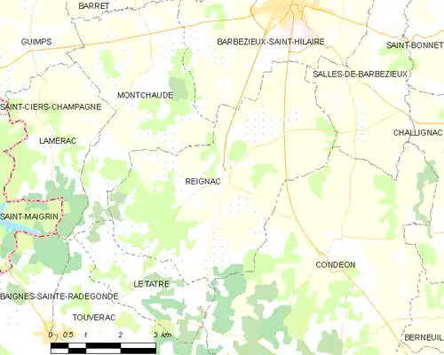 Detailkaart van de gemeente