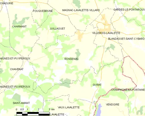 Detailkaart van de gemeente