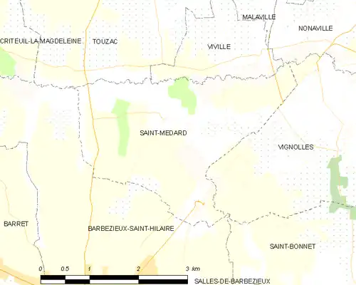 Detailkaart van de gemeente