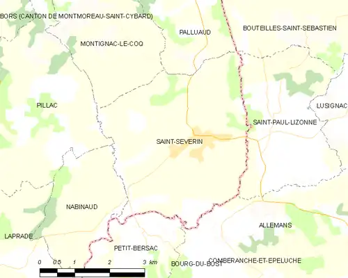 Detailkaart van de gemeente