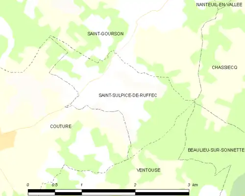 Detailkaart van de gemeente