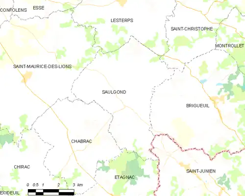 Detailkaart van de gemeente