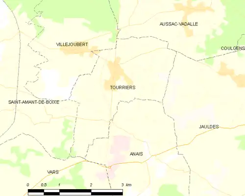 Detailkaart van de gemeente