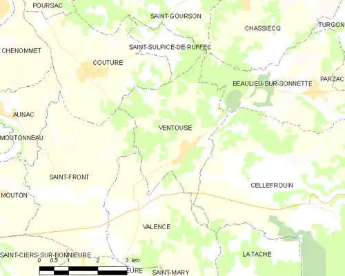 Detailkaart van de gemeente