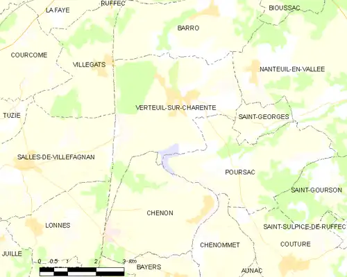 Detailkaart van de gemeente