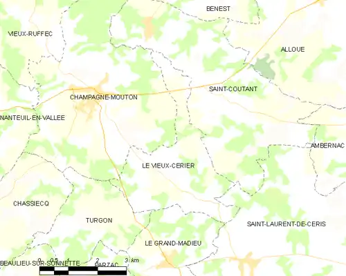 Detailkaart van de gemeente