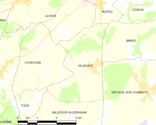 Detailkaart van de gemeente