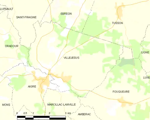 Detailkaart van de gemeente