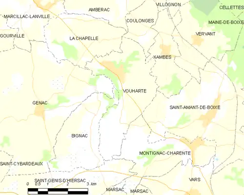 Detailkaart van de gemeente