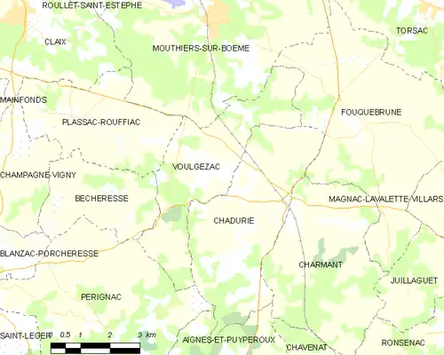 Detailkaart van de gemeente