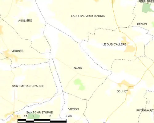 Detailkaart van de gemeente