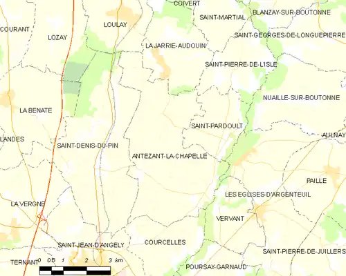 Detailkaart van de gemeente