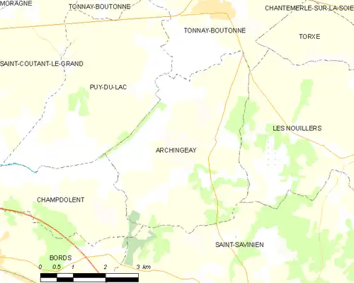 Detailkaart van de gemeente