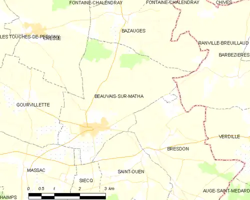 Detailkaart van de gemeente