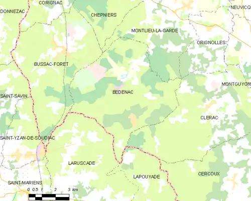 Detailkaart van de gemeente