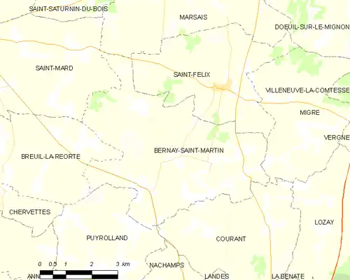 Detailkaart van de gemeente