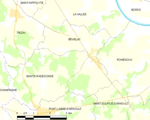 Detailkaart van de gemeente