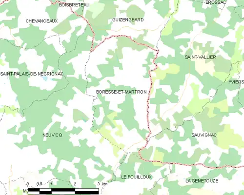 Detailkaart van de gemeente