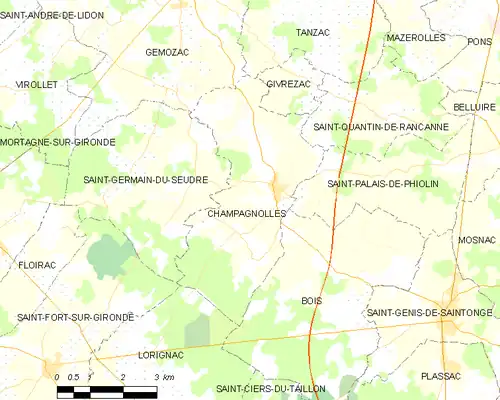 Detailkaart van de gemeente