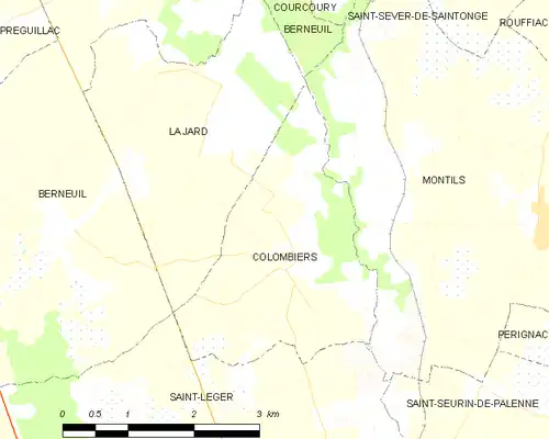 Detailkaart van de gemeente