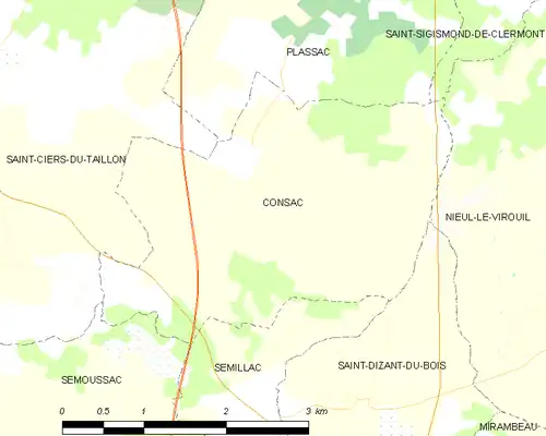 Detailkaart van de gemeente