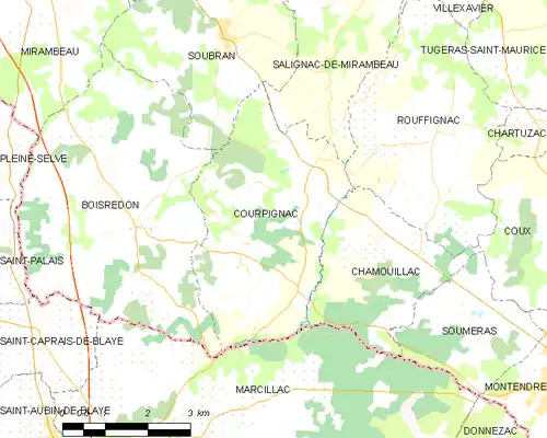 Detailkaart van de gemeente