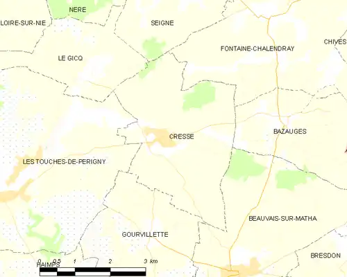 Detailkaart van de gemeente