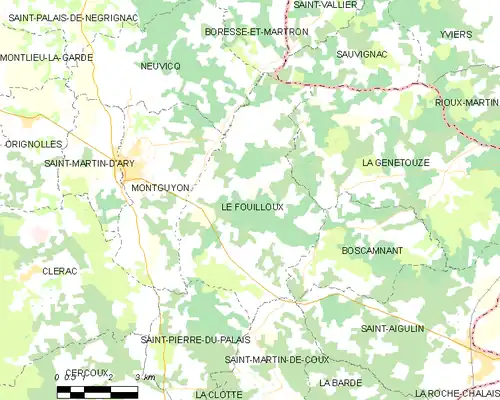 Detailkaart van de gemeente