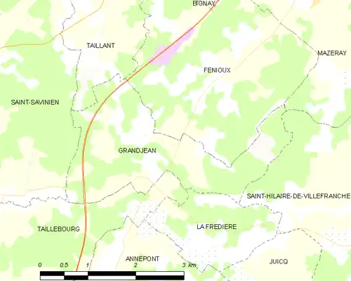 Detailkaart van de gemeente