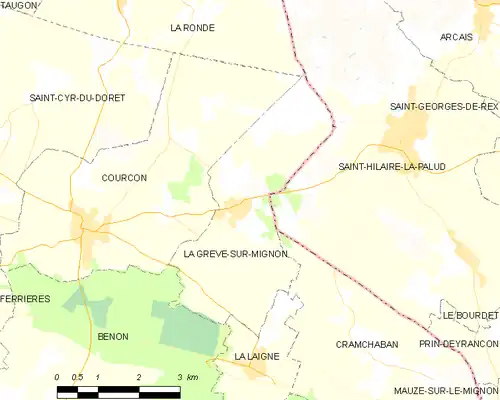 Detailkaart van de gemeente